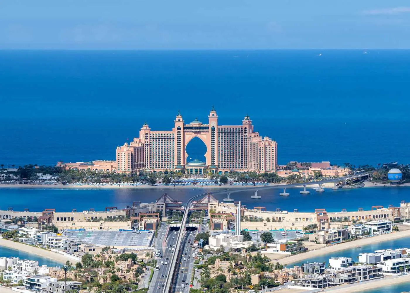 Aerial view of the Palm Jumeirah island